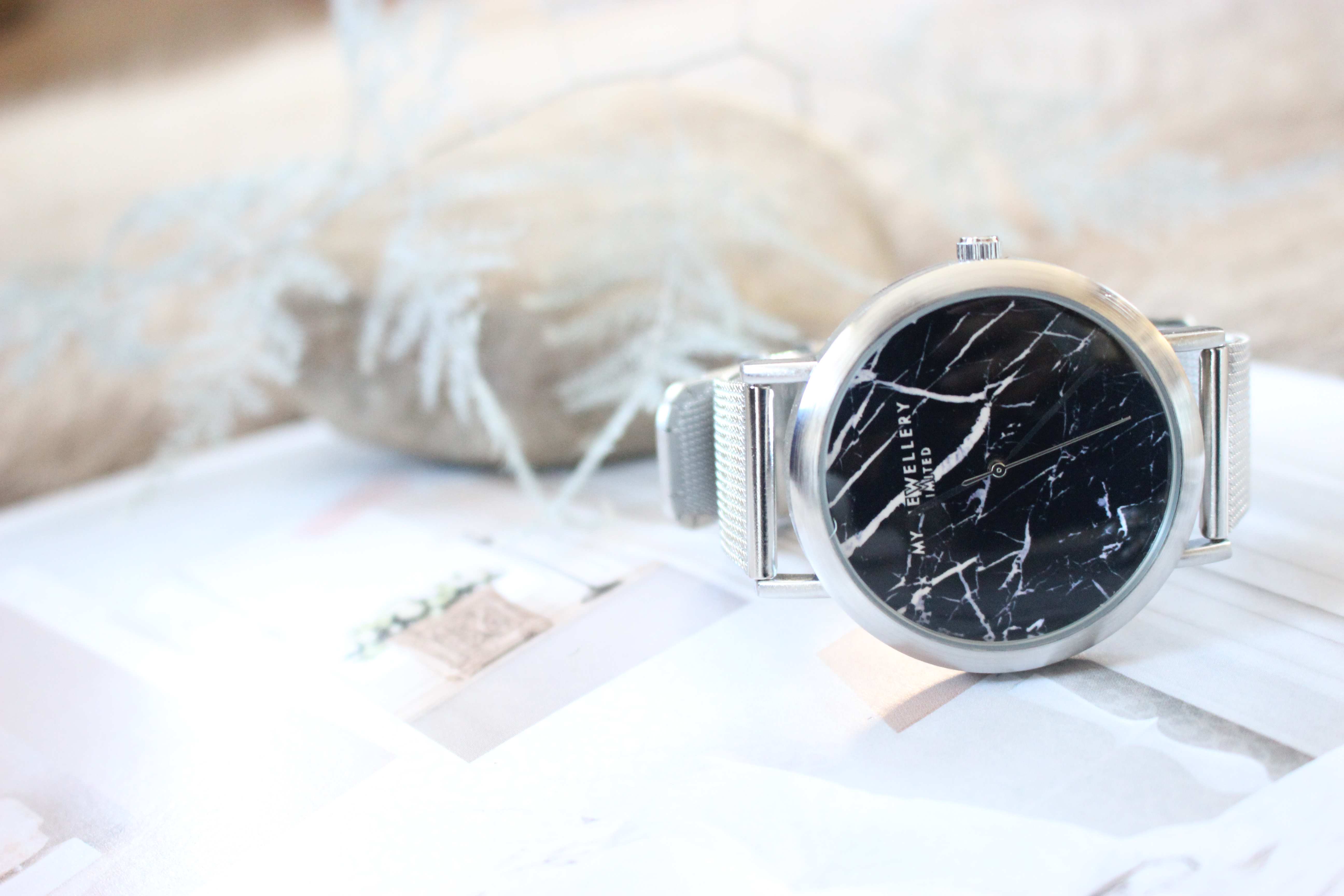 MY JEWELLERY LIMITED WATCH - SILVER BLACK MARBLE